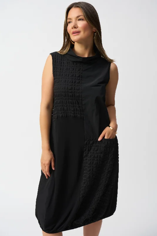 Bubble Jacquard Sleevelass Dress