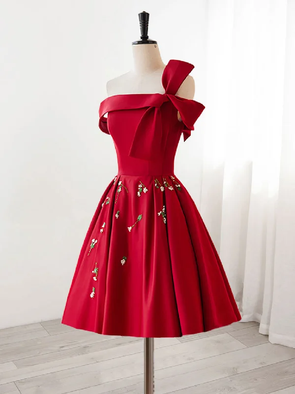 Unique Red Short Homecoming Dress 8th Grade Dance Dress