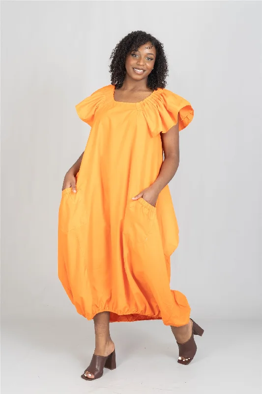 Step in Style AA18157S Solid Balloon Dress