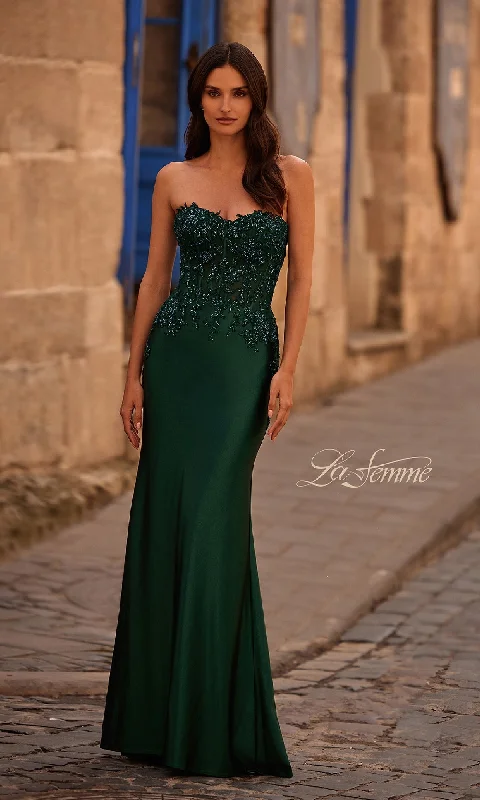 Tight Strapless Long Prom Dress: La Femme 32582