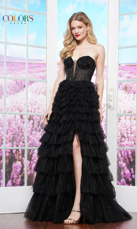 Tiered Ruffle Prom Ball Gown: Colors Dress 3492