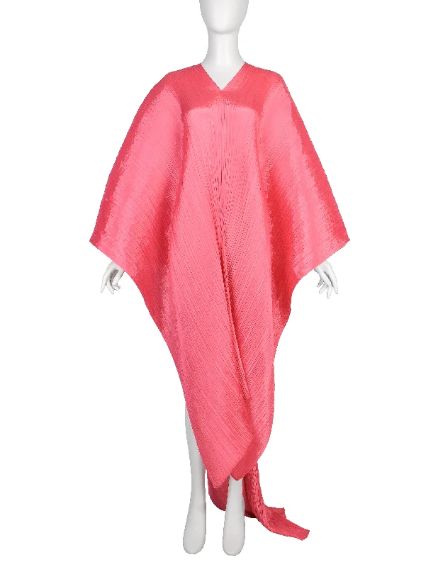 Pleats Please by Issey Miyake Pink Dramatic Madame T Wrap Cape Tunic Caftan Dress Tunics Stylish modern