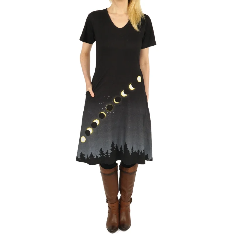 Solar Eclipse A-Line Dress (No Waist Seam) Tunics Lace romantic