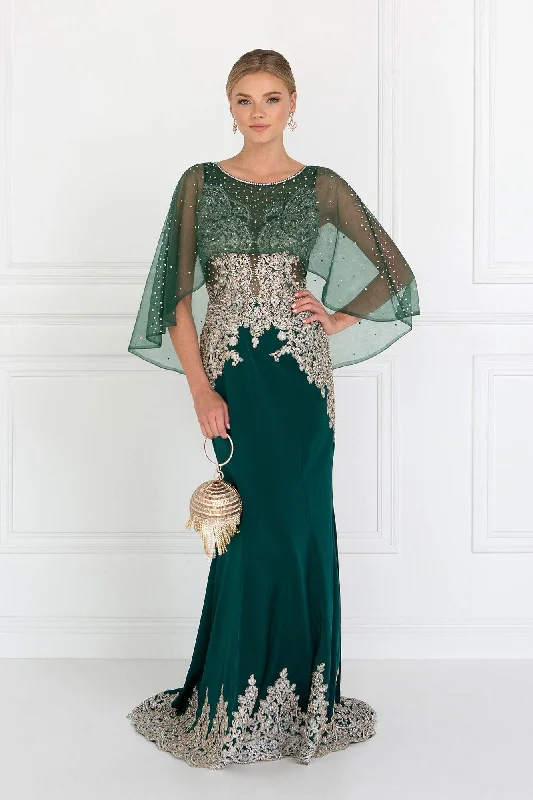 Long Formal Dress Evening Gown Cape Sleeves Sale Tunics Versatile functional