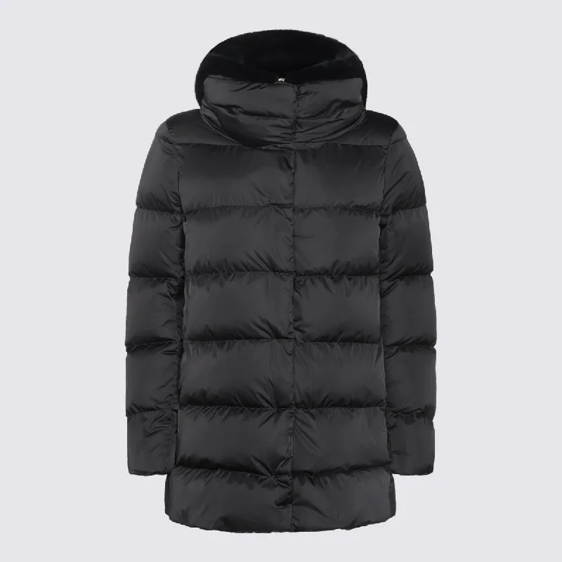 Herno Coats Black Sporty Zip-Up Jacket